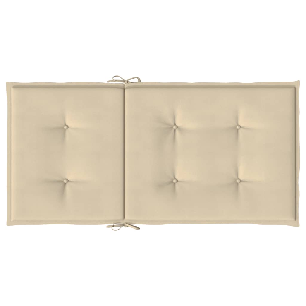 Podušky na židli nízké opěradlo 6 ks béžové 100x50x3 cm oxford