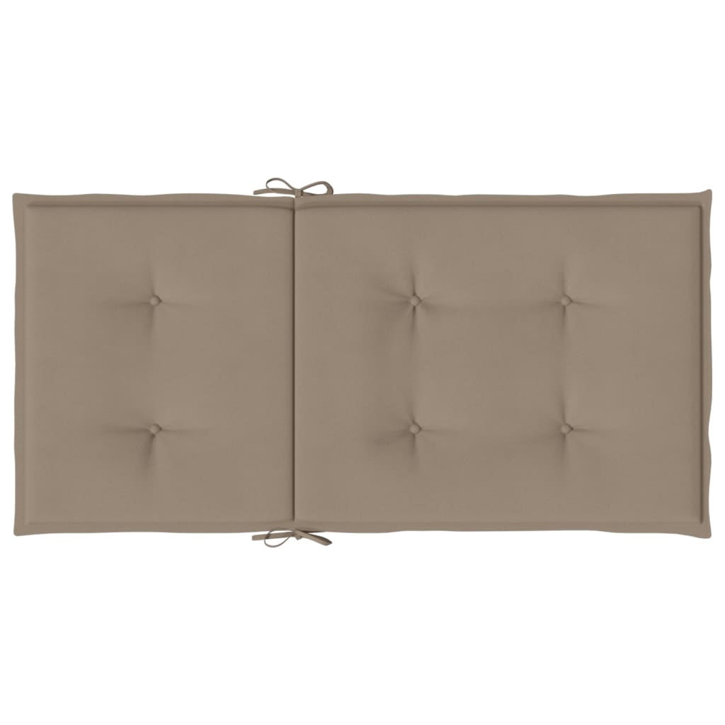 Podušky na židli nízké opěradlo 6 ks taupe 100x50x3 cm oxford