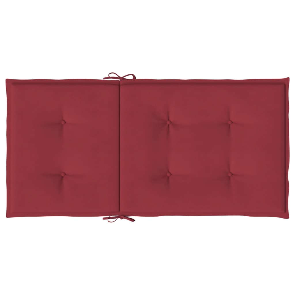 Podušky na židli nízké opěradlo 4 ks vínové 100x50x3 cm oxford