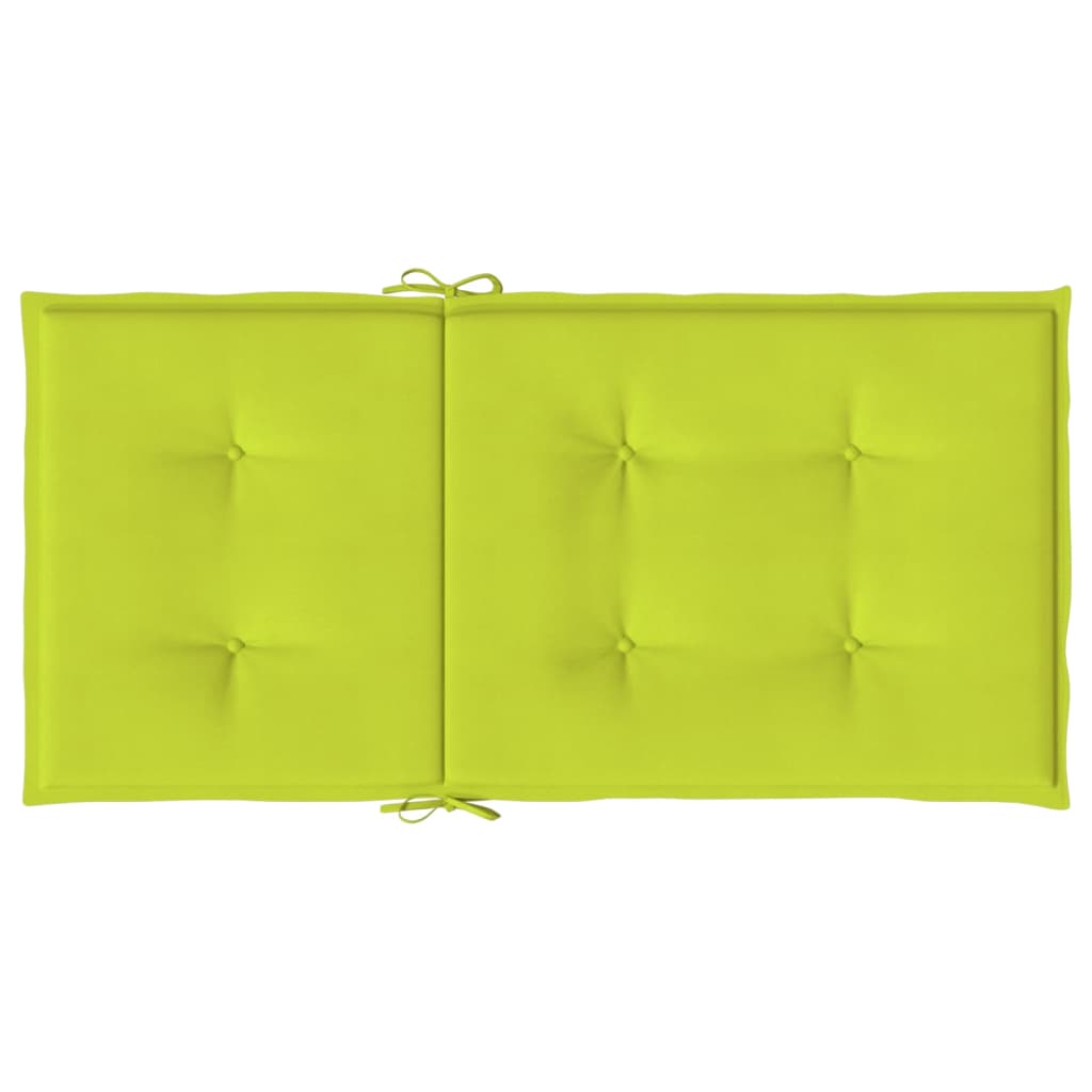 Podušky na židli nízké opěradlo 6 ks jasně zelené 100x50x3 cm