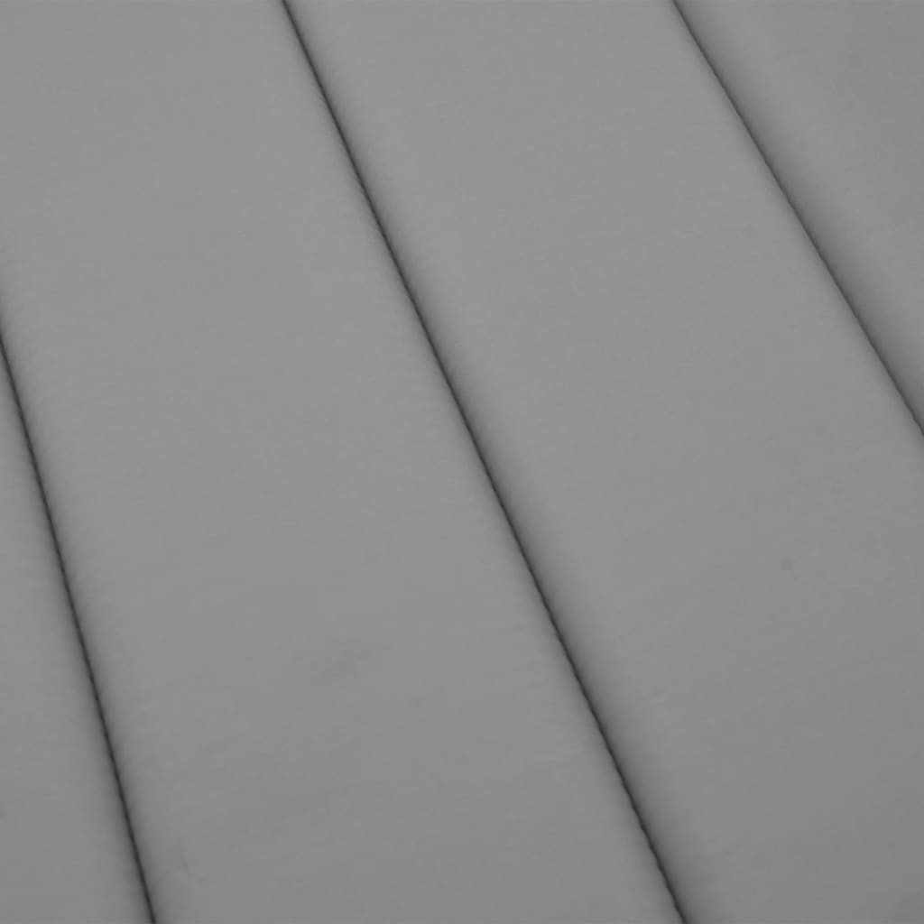 Poduška na lehátko šedá 200 x 50 x 3 cm oxfordská látka
