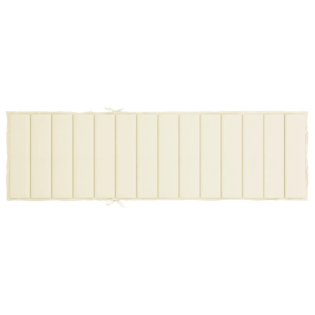 Poduška na lehátko krémová 200 x 60 x 3 cm oxfordská látka