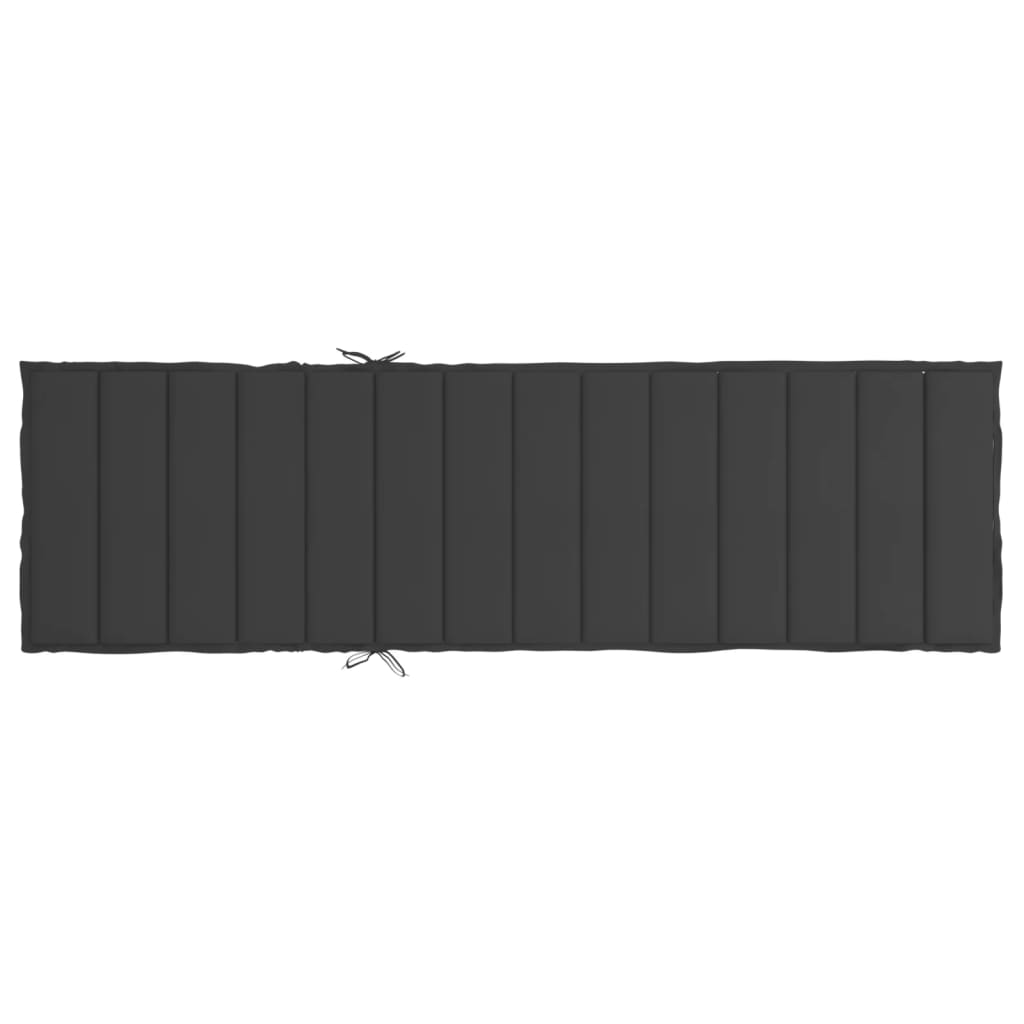 Poduška na lehátko černá 200 x 60 x 3 cm oxfordská látka