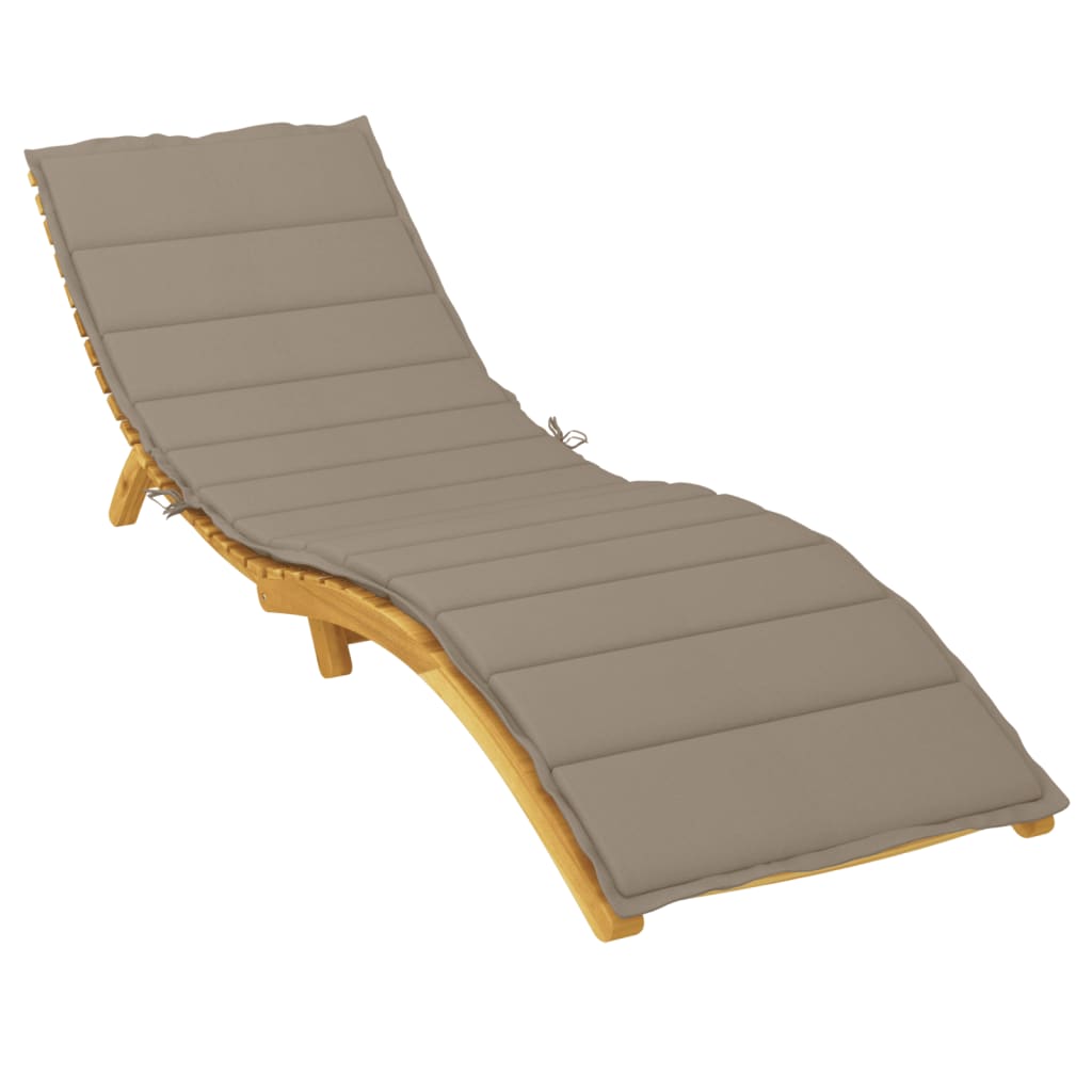 Poduška na lehátko taupe 200 x 60 x 3 cm oxfordská látka