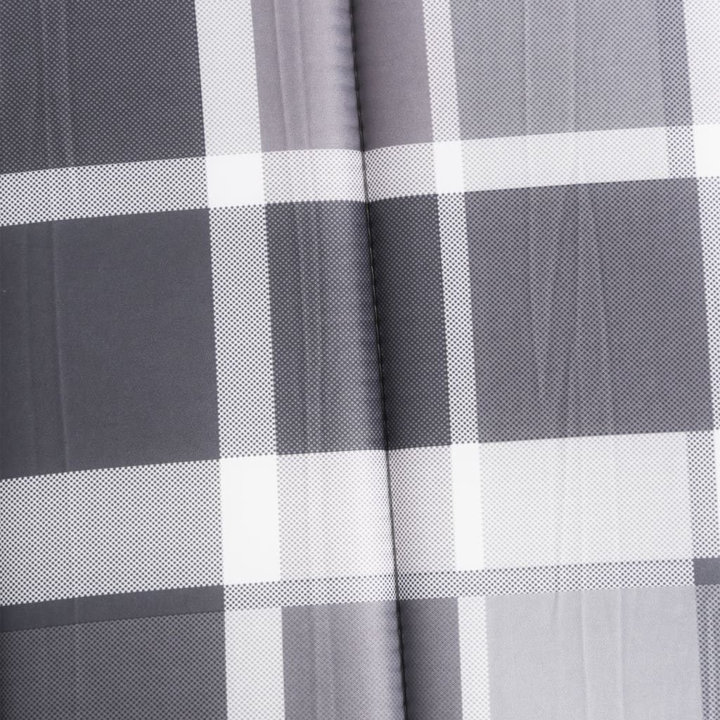 Poduška na lehátko šedá károvaná 200x60x3 cm oxfordská látka