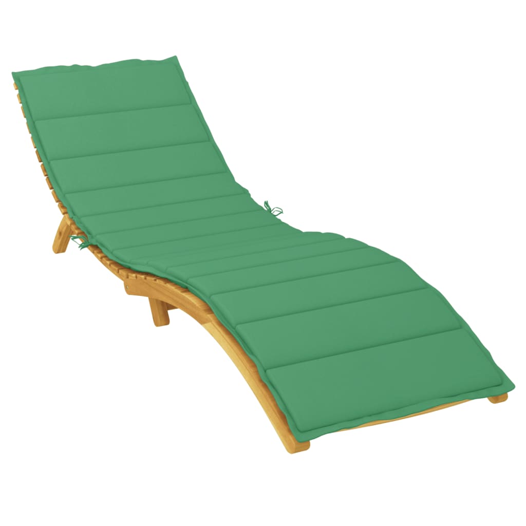 Poduška na lehátko zelená 200 x 70 x 3 cm oxfordská látka