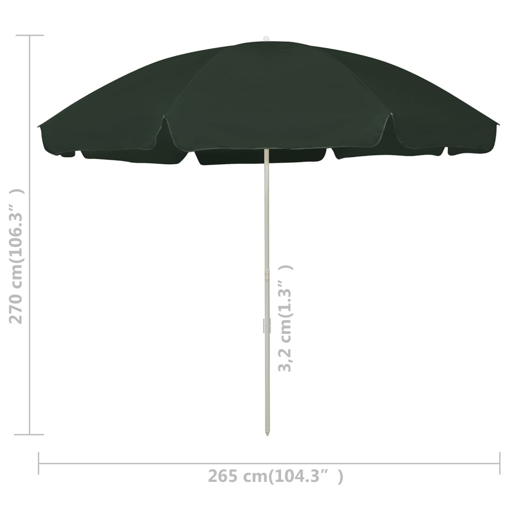 Plážový slunečník zelený 300 cm