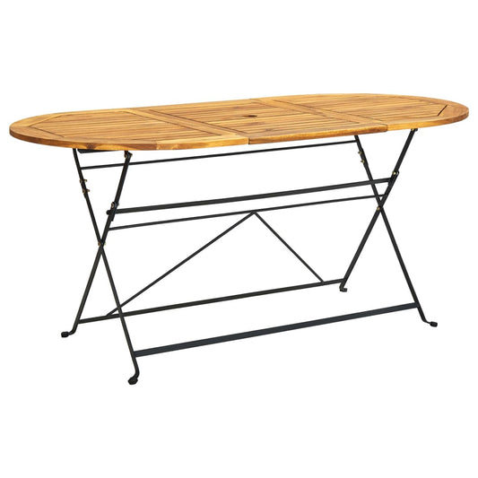 Zahradní stůl 160 x 85 x 74 cm masivní akáciové dřevo oválný