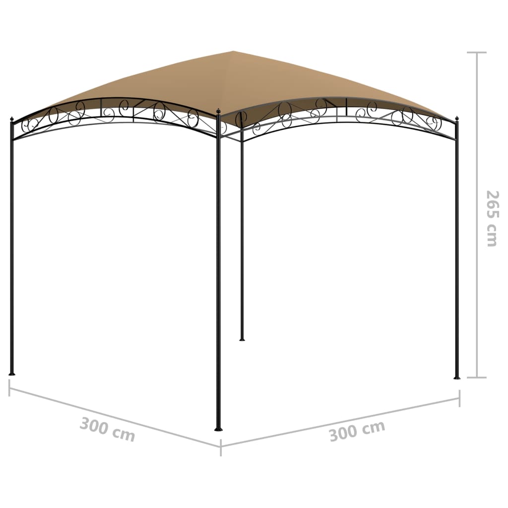 Altán 3 x 3 x 2,65 m taupe 180 g/m²