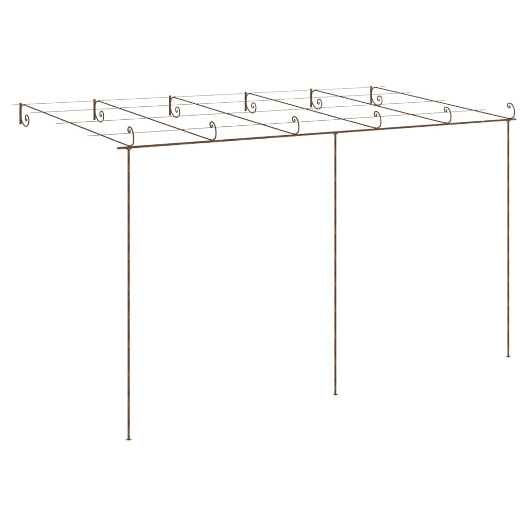 Zahradní pergola hnědá s patinou 6 x 3 x 2,5 m železná