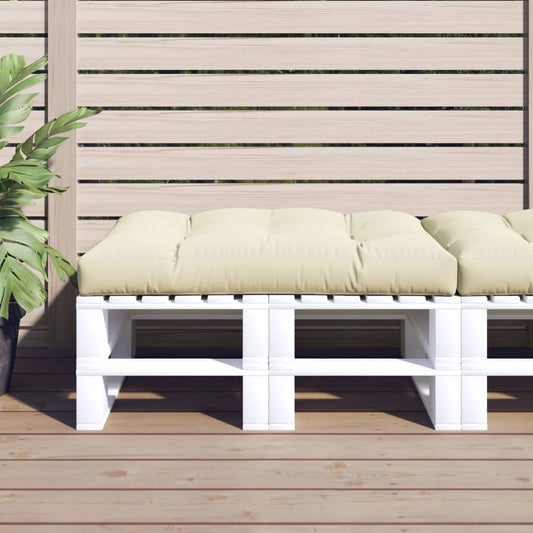 Poduška na palety krémová 120 x 80 x 12 cm textil