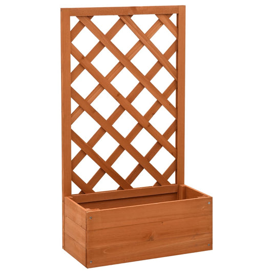 Zahradní truhlík s treláží oranžový 50x25x90 cm masivní jedle
