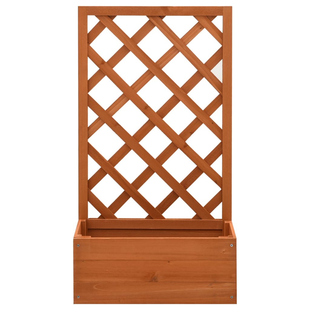 Zahradní truhlík s treláží oranžový 50x25x90 cm masivní jedle