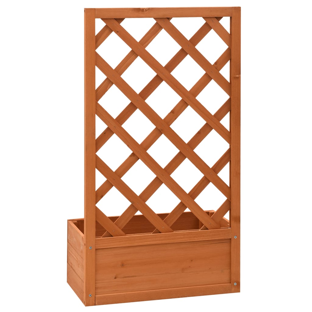 Zahradní truhlík s treláží oranžový 50x25x90 cm masivní jedle