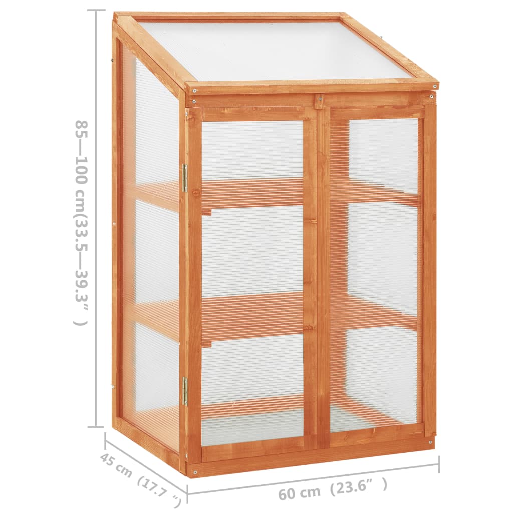Skleník 60 x 45 x 100 cm jedlové dřevo