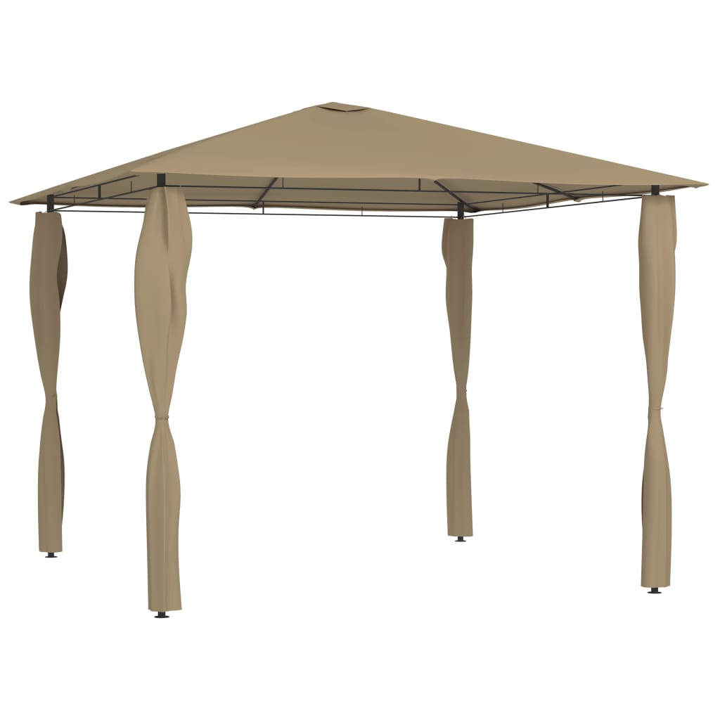 Altán s krytými sloupky 3 x 3 x 2,6 m taupe 160 g/m²
