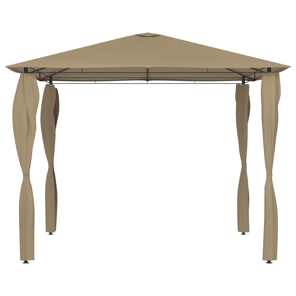 Altán s krytými sloupky 3 x 3 x 2,6 m taupe 160 g/m²