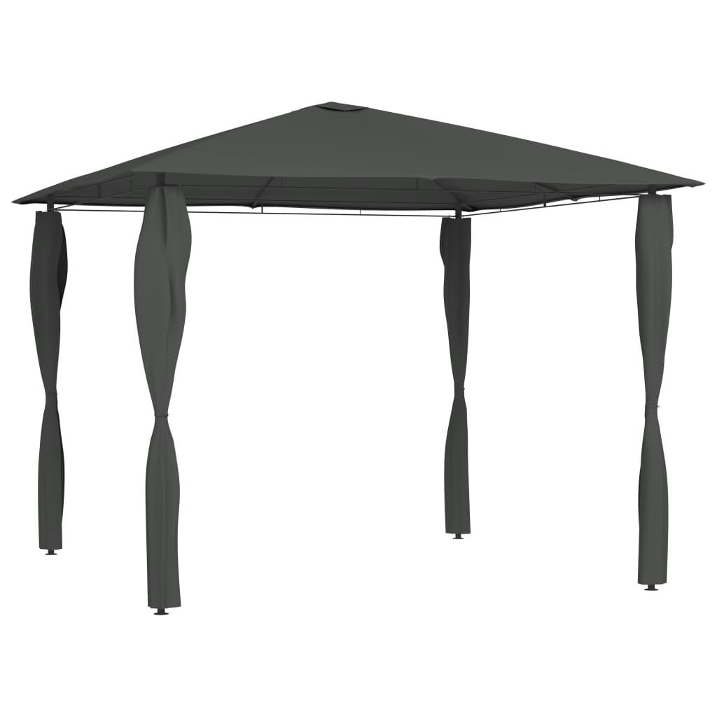 Altán s krytými sloupky 3 x 3 x 2,6 m antracitový 160 g/m²