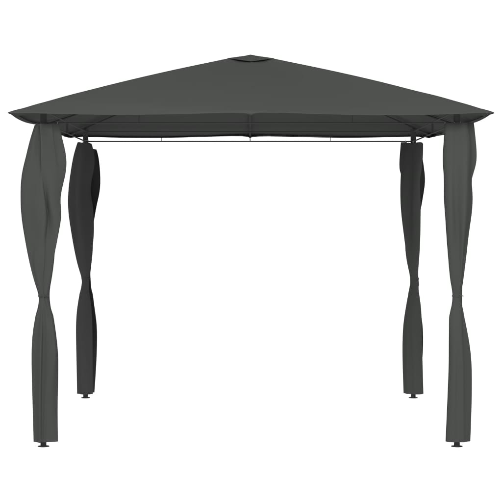 Altán s krytými sloupky 3 x 3 x 2,6 m antracitový 160 g/m²