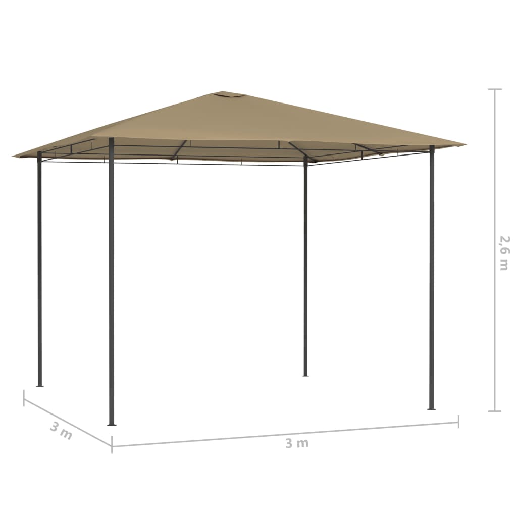 Altán 3 x 3 x 2,6 m taupe 160 g/m²