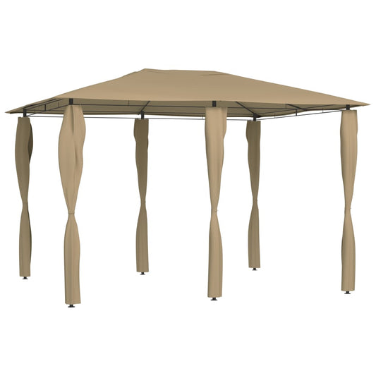 Altán s krytými sloupky 3 x 4 x 2,6 m taupe 160 g/m²