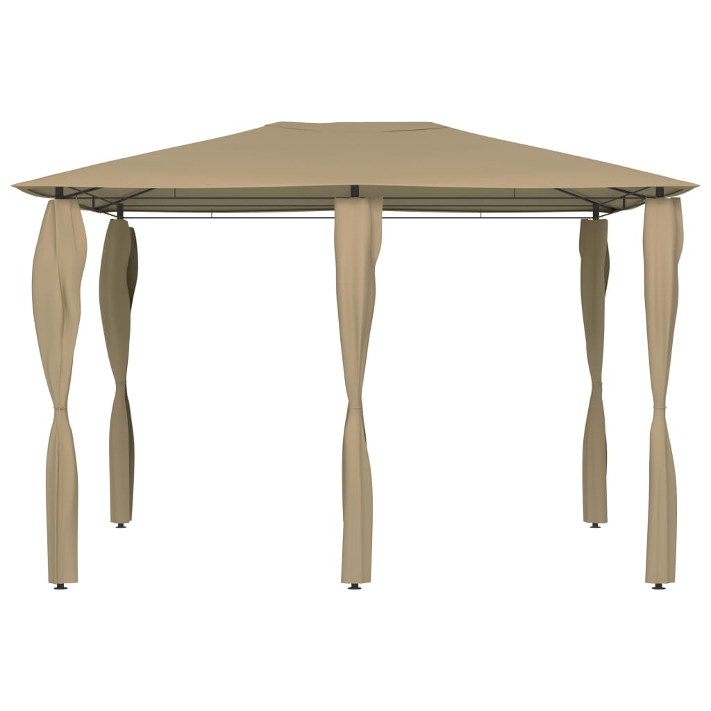 Altán s krytými sloupky 3 x 4 x 2,6 m taupe 160 g/m²