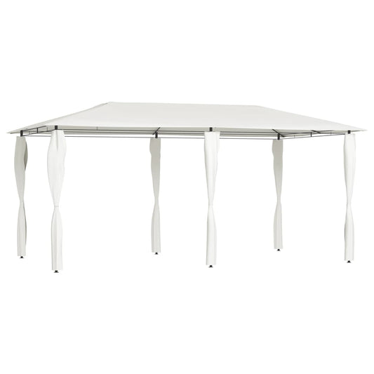 Altán s krytými sloupky 2,98 x 5,3 x 2,59 m krémový 160 g/m²