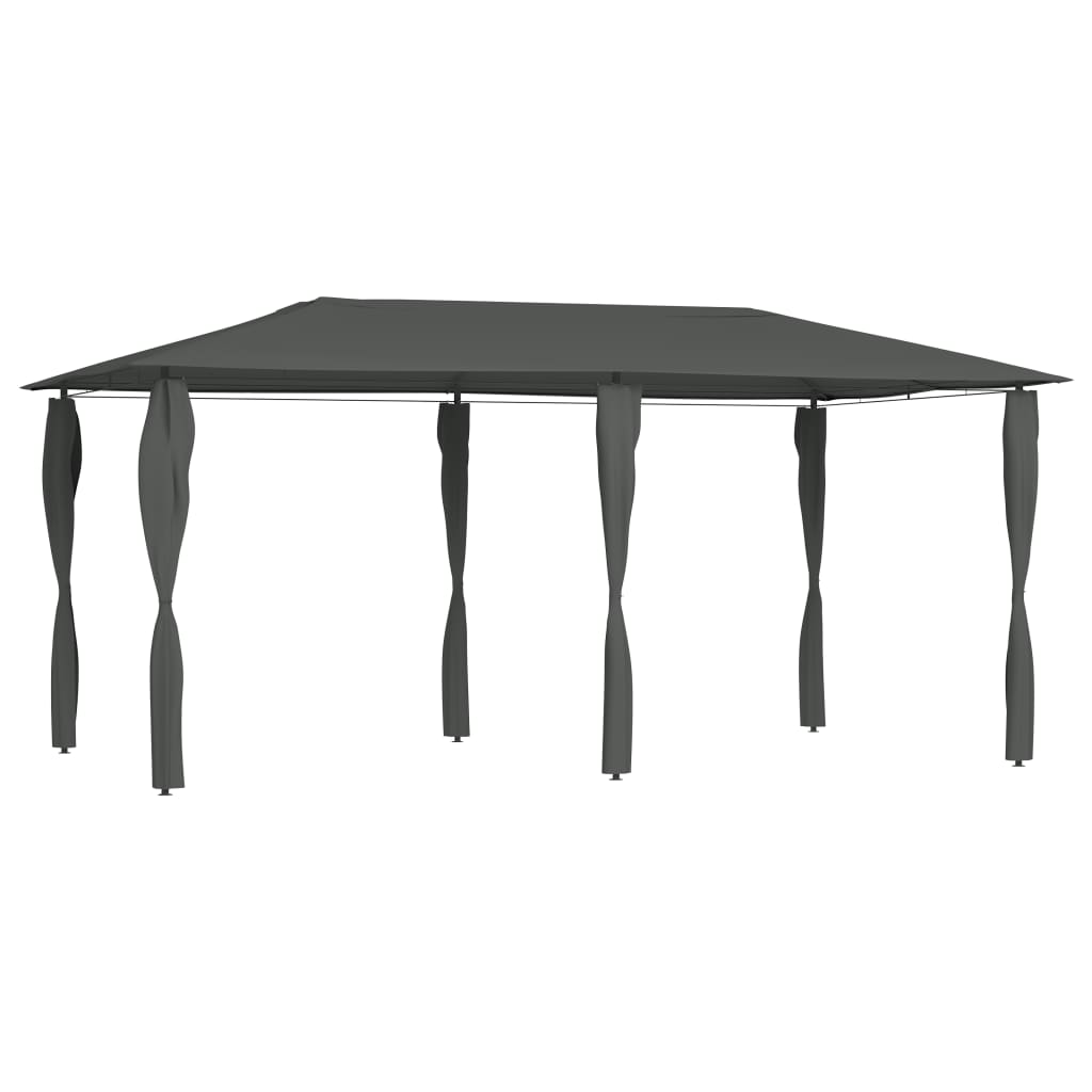 Altán s krytými sloupky 2,98 x 5,3 x 2,59m antracitový 160 g/m²