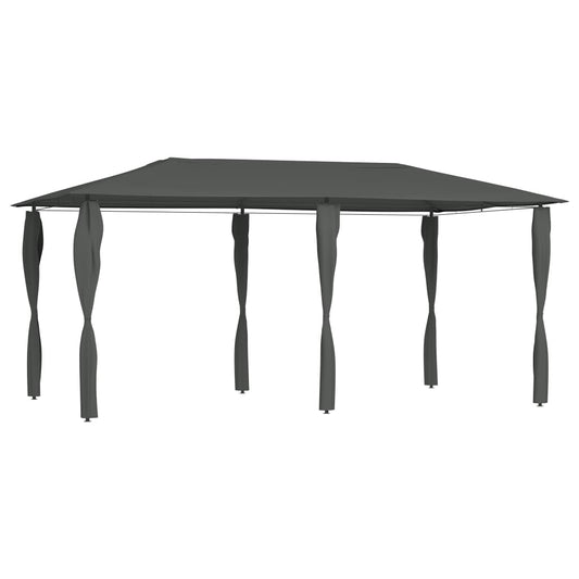 Altán s krytými sloupky 2,98 x 5,3 x 2,59m antracitový 160 g/m²