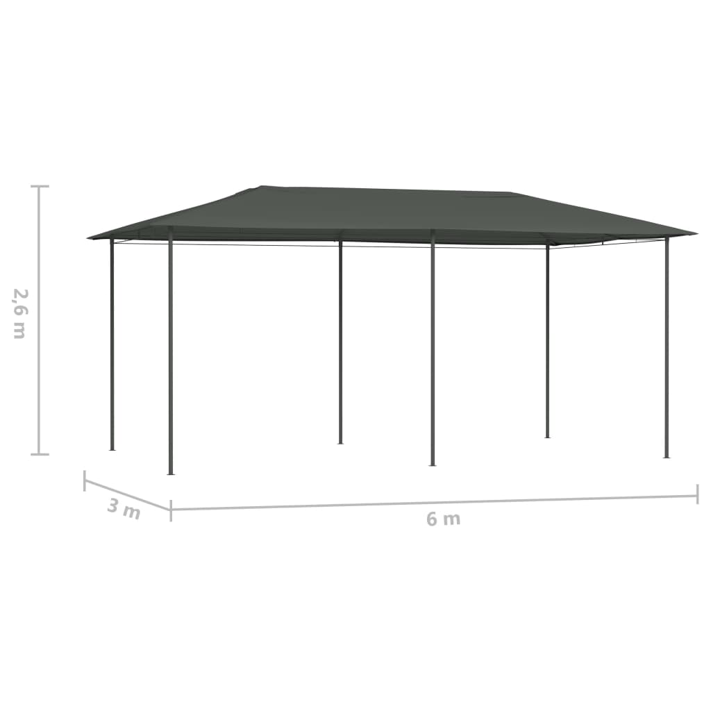 Altán 2,98 x 5,3 x 2,59 m antracitový 160 g/m²