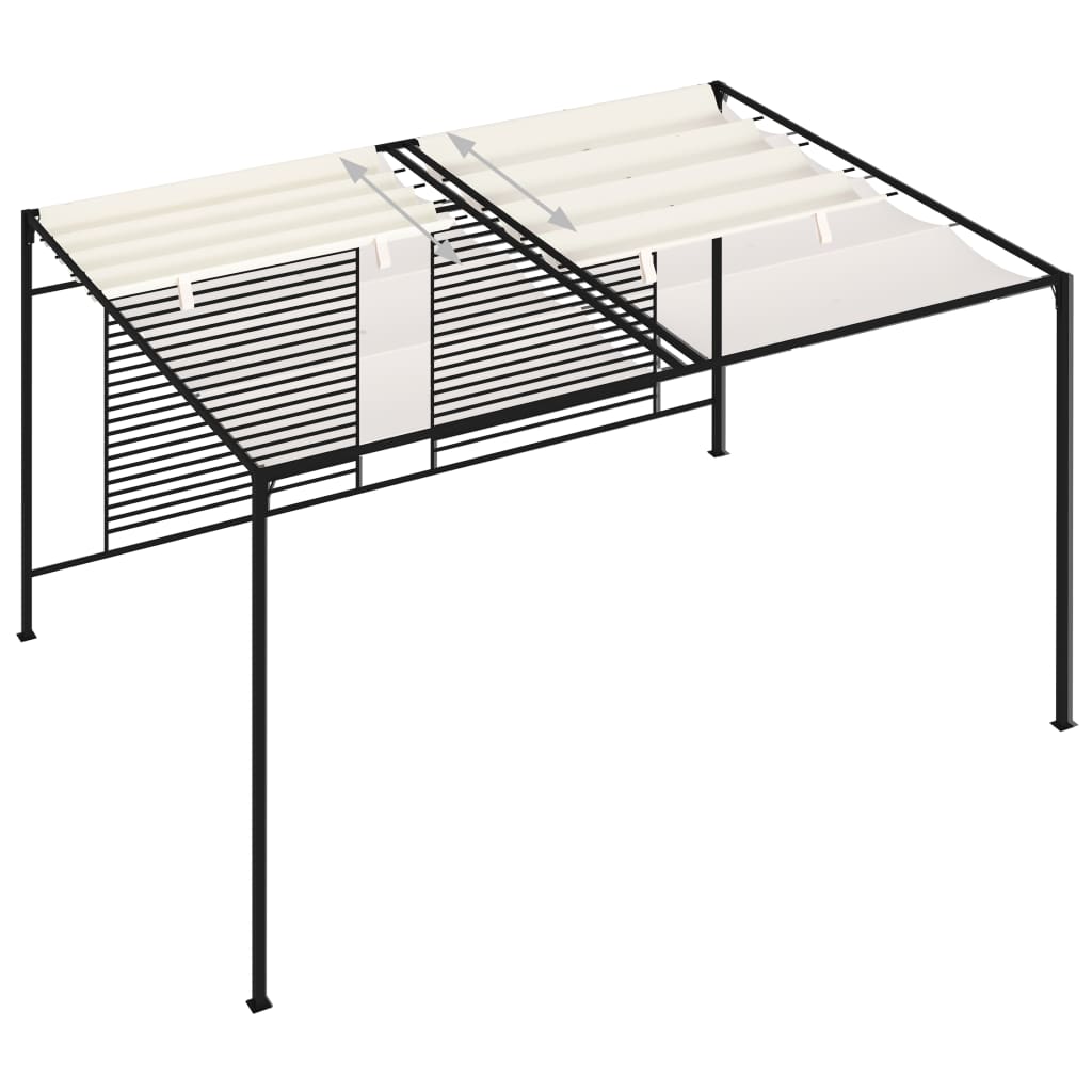 Altán se zatahovací střechou 3 x 4 x 2,3 m krémový 180 g/m²