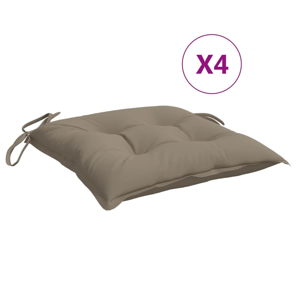 Podušky na židli 4 ks taupe 40 x 40 x 7 cm látka oxford