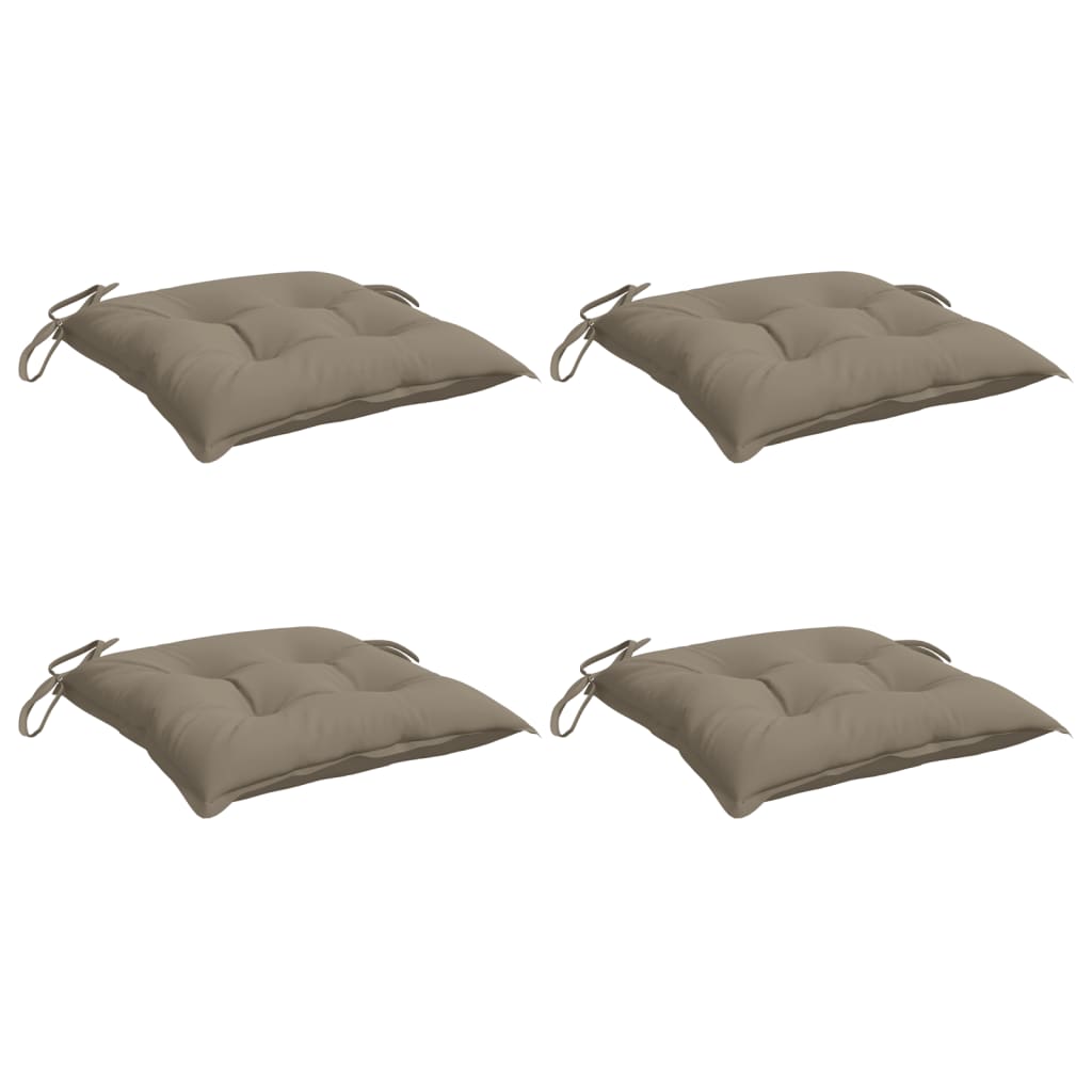 Podušky na židli 4 ks taupe 40 x 40 x 7 cm látka oxford