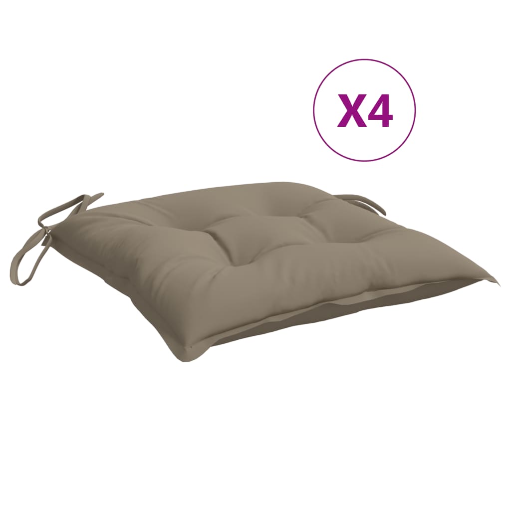 Podušky na židli 4 ks taupe 50 x 50 x 7 cm oxfordská látka