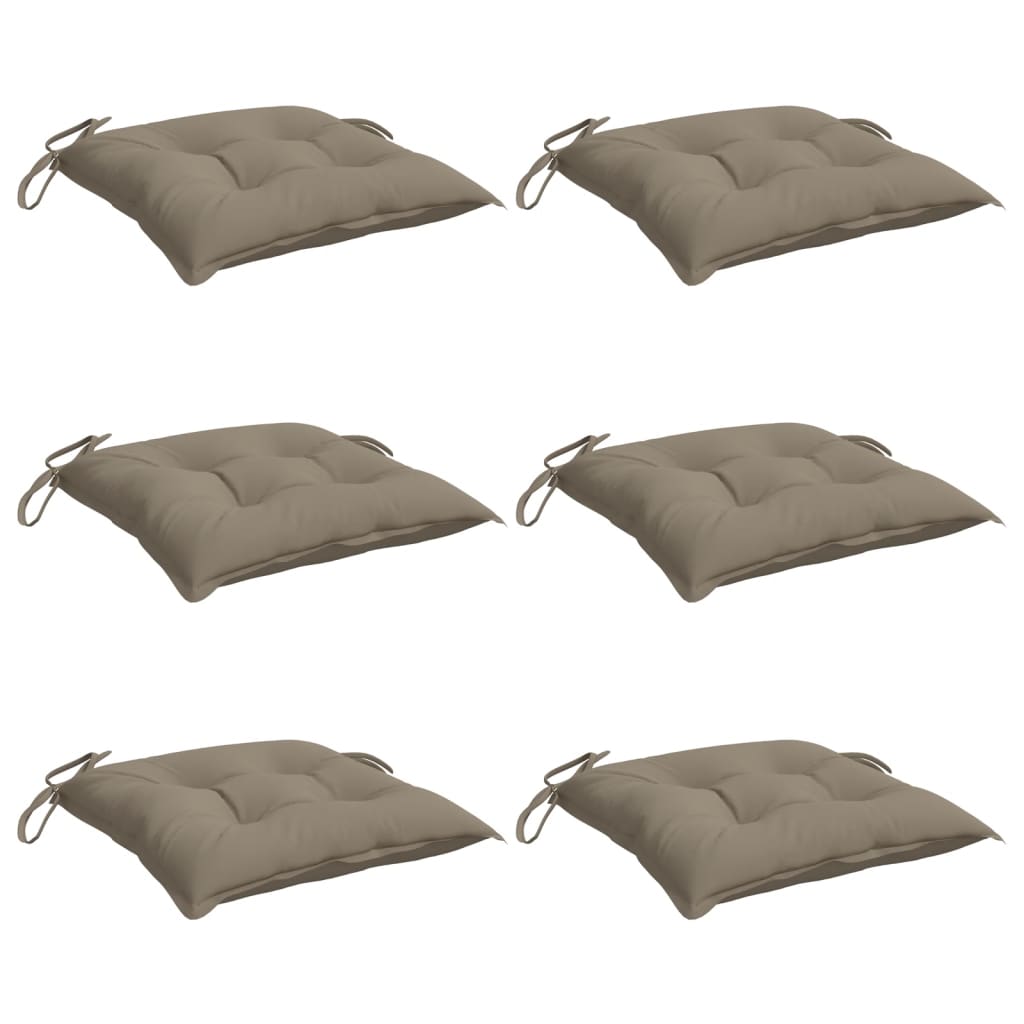 Podušky na židli 6 ks taupe 50 x 50 x 7 cm oxfordská látka