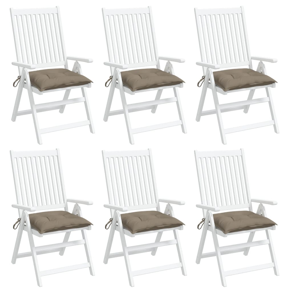 Podušky na židli 6 ks taupe 50 x 50 x 7 cm oxfordská látka