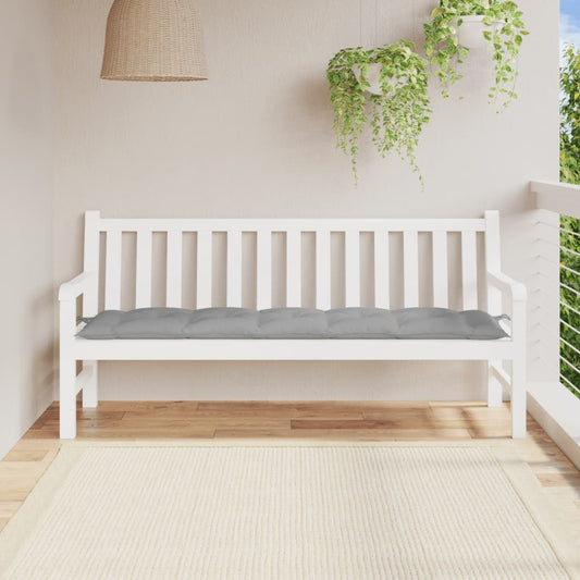 Poduška na zahradní lavici šedá 180 x 50 x 7 cm oxfordská látka