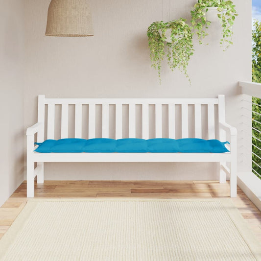 Poduška na zahradní lavici světle modrá 180x50x7cm látka oxford