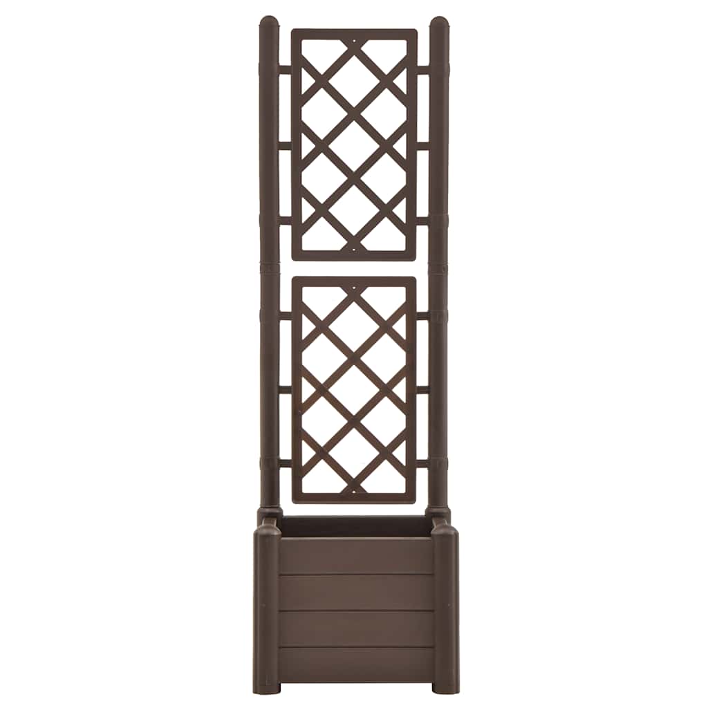 Zahradní truhlík s treláží 43 x 43 x 142 cm PP moka