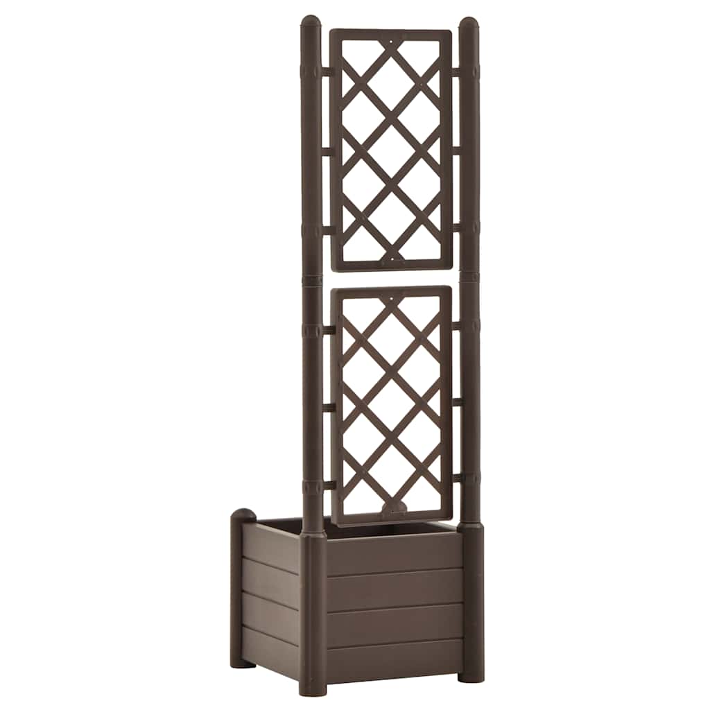 Zahradní truhlík s treláží 43 x 43 x 142 cm PP moka