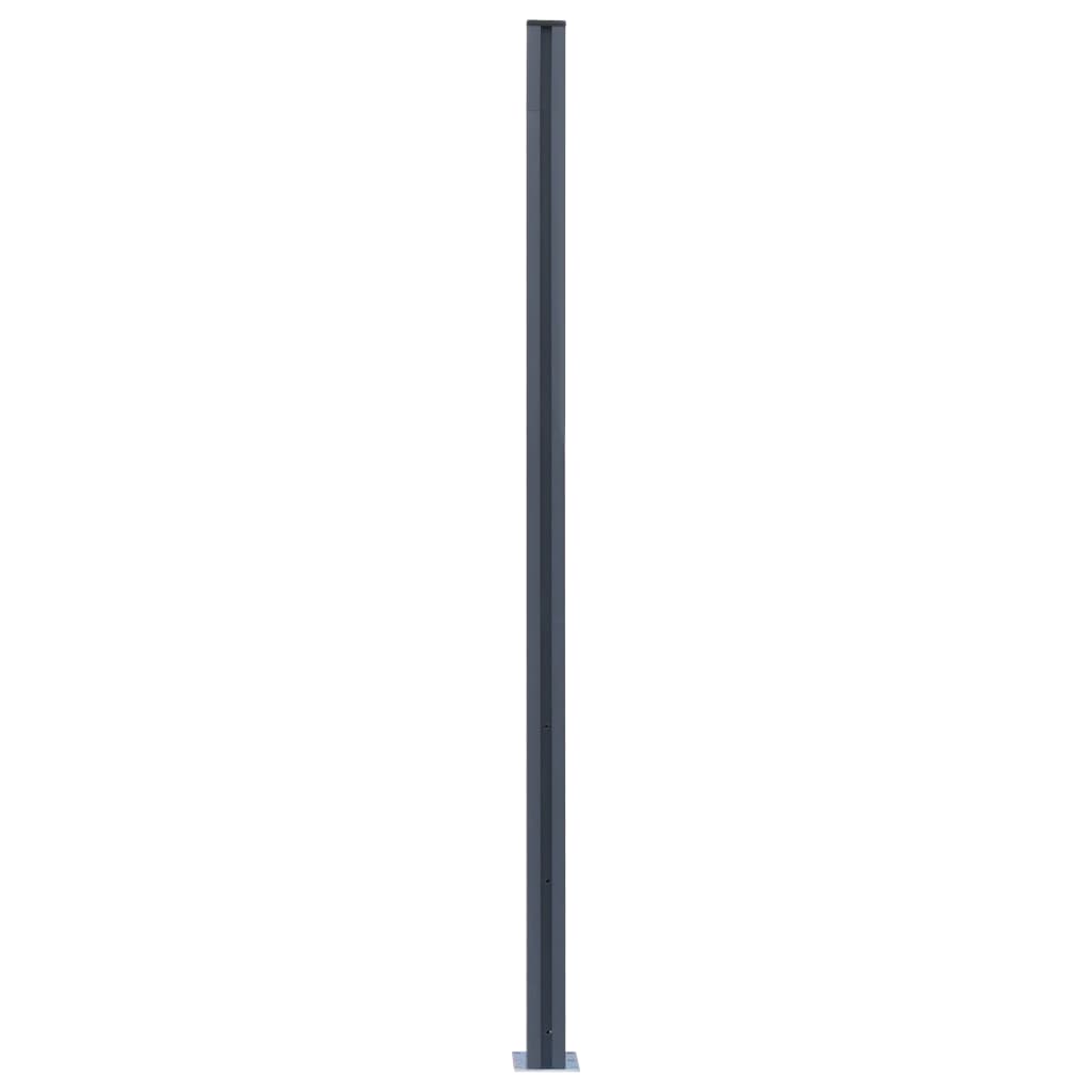 Plotové sloupky tmavě šedé 2 ks 185 cm hliník