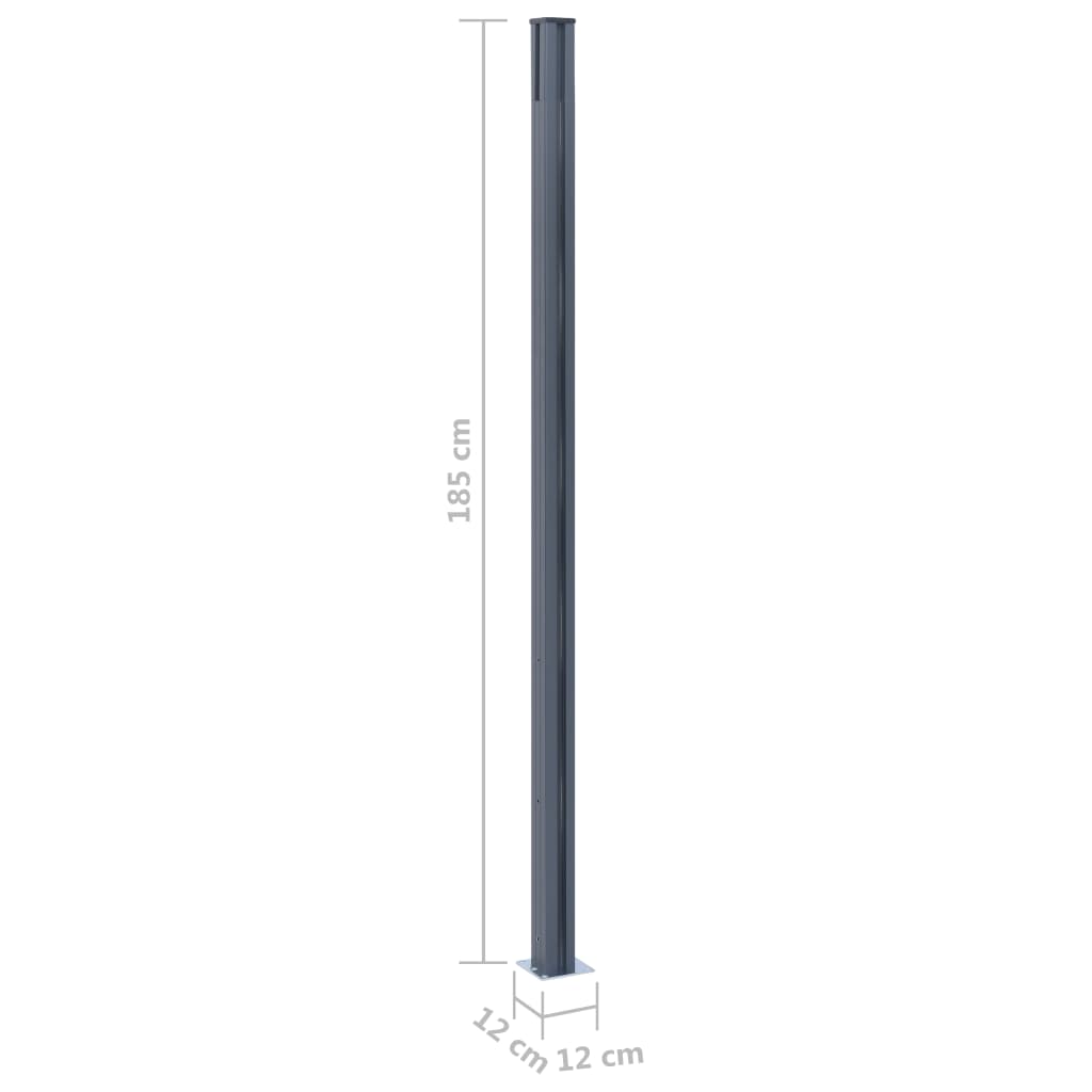 Plotové sloupky tmavě šedé 2 ks 185 cm hliník