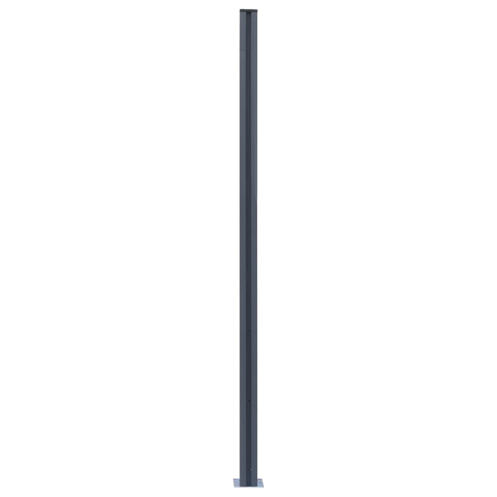 Plotové sloupky 3 ks tmavě šedé 185 cm hliník