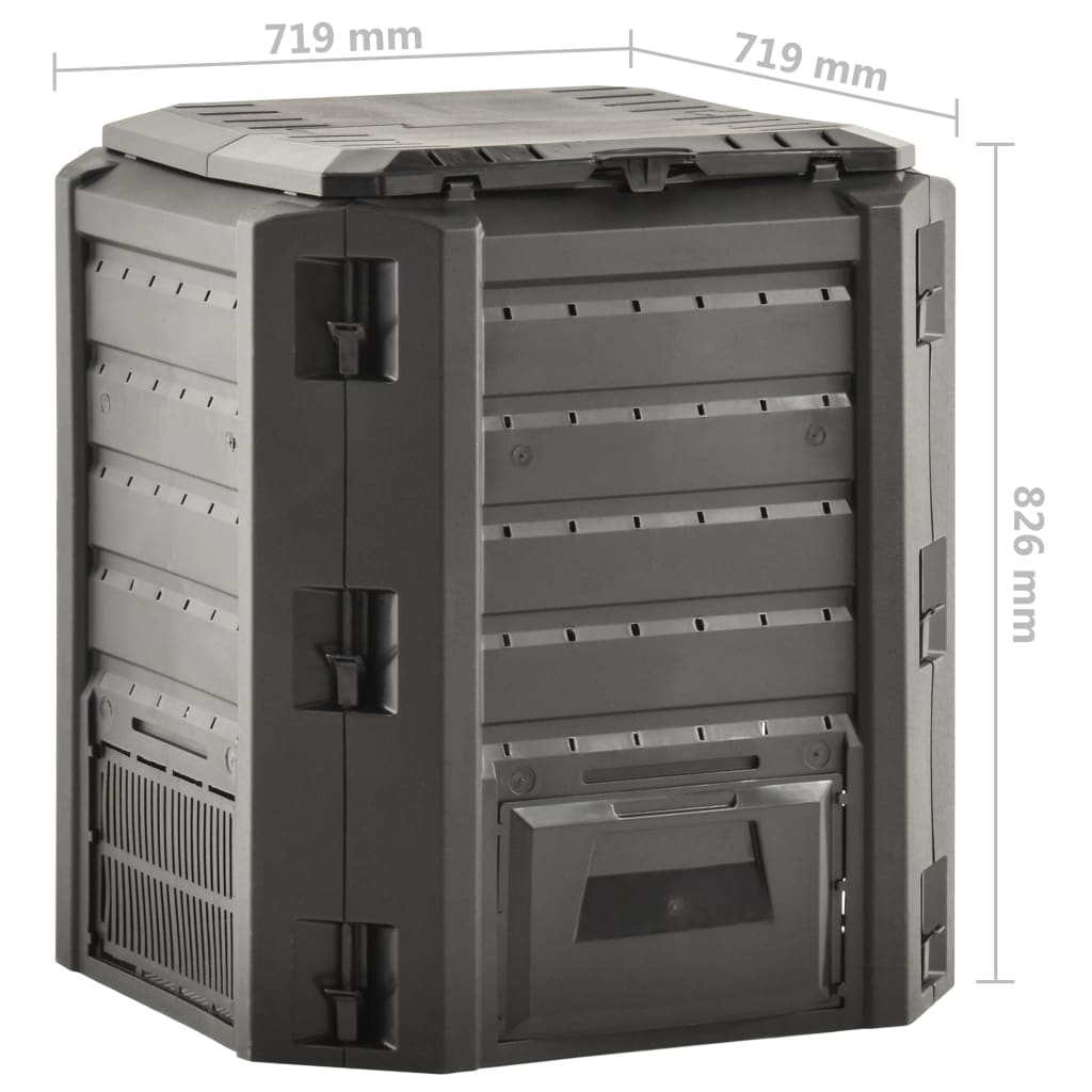Zahradní kompostér černý 380 l
