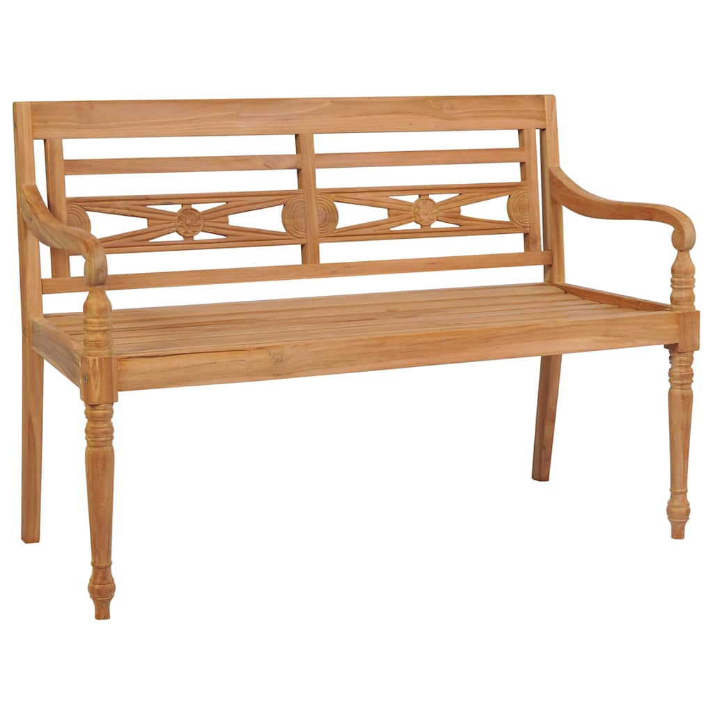 Lavice Batavia s královsky modrou poduškou 120 cm masivní teak
