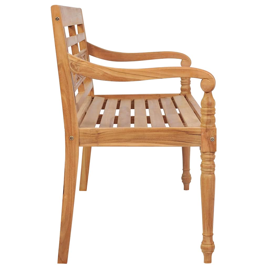 Lavice Batavia s královsky modrou poduškou 120 cm masivní teak