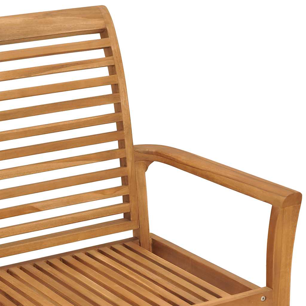 Zahradní lavice s černou poduškou 112 cm masivní teak