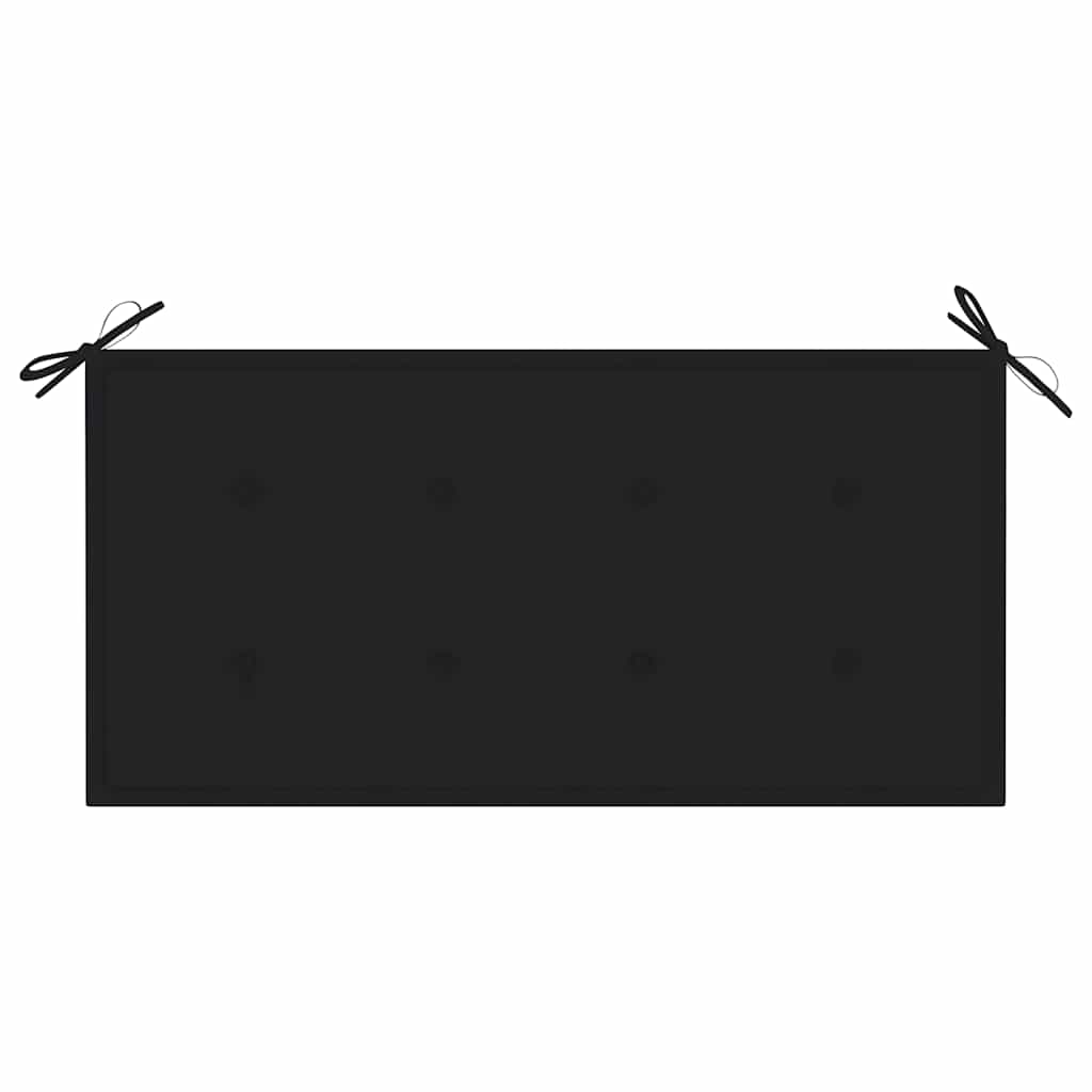 Zahradní lavice s černou poduškou 112 cm masivní teak