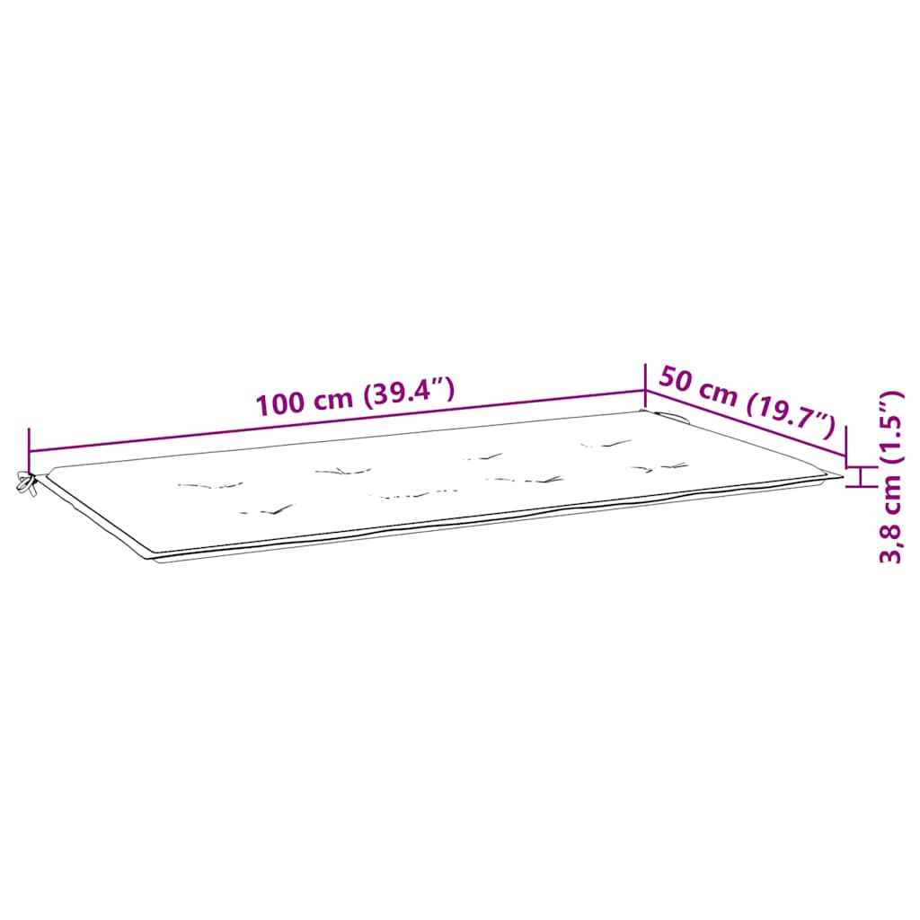 Zahradní lavice s černou poduškou 112 cm masivní teak
