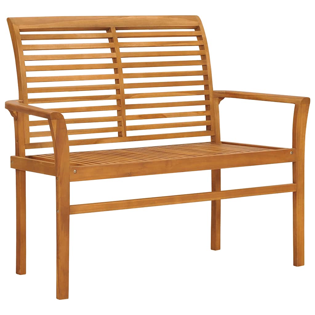 Zahradní lavice s vínovou poduškou 112 cm masivní teak
